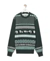 Loewe X Suna Fujita Pattern Woolen Sweater In Green