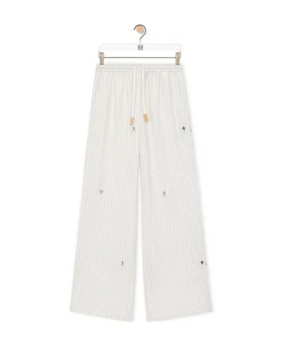 Loewe X Suna Fujita Pinstriped Trousers In White
