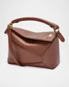 Loewe X Suna Fujita Puzzle Edge Mini Shoulder Bag In Leather In 3605 Havana