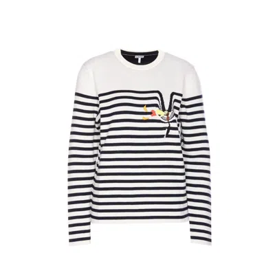 Loewe X Suna Fujita Striped Sweater Women In White