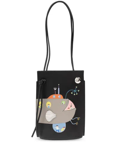 Loewe X Suna Fujita Submarine Pebble Dice Shoulder Bag In Black