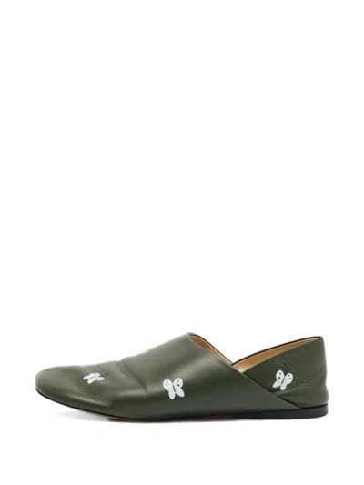 Pre-owned Loewe X Suna Fujita Toy Panda-print Slippers In Green