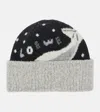 Loewe X Suna Fujita Whale Wool-blend Beanie In Black