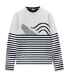 Loewe Embroidered Jacquard-knit Wool-blend Sweater In White
