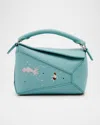 Loewe X Sunna Fujita Puzzle Edge Mini Squid-print Shoulder Bag In Leather In Water