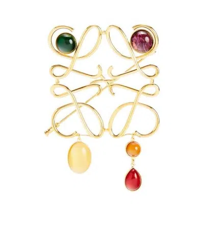 LOEWE XL ANAGRAM BROOCH IN METAL