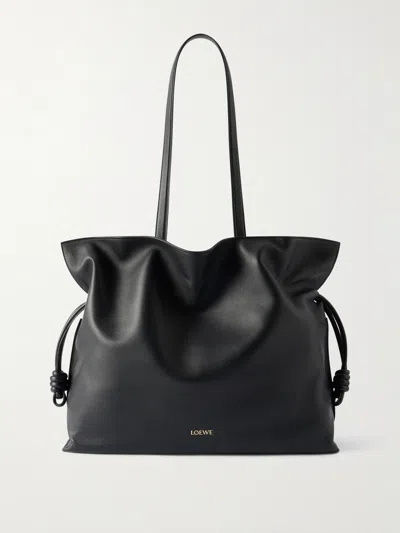 Loewe Xl Flamenco Leather Tote Bag In Black