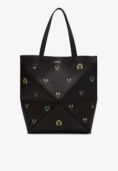 Loewe Xl Puzzle Fold Tote Bag In Brown