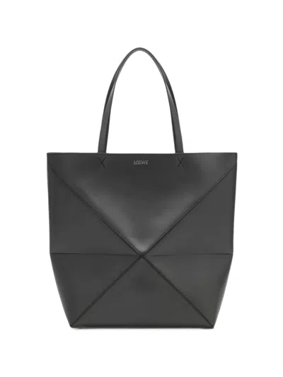 Loewe Dark Grey Puzzle Fold Tote Xl Bag In White