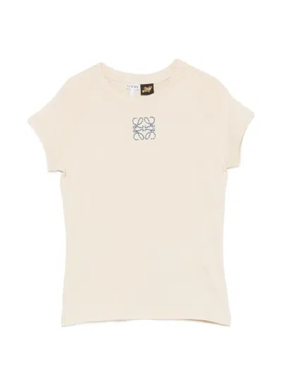 Loewe Anagram Embroidered Small Fit T-shirt In Neutral