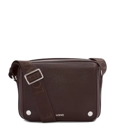 Loewe Xs Leather Pebble Messenger Bag In Burgundy