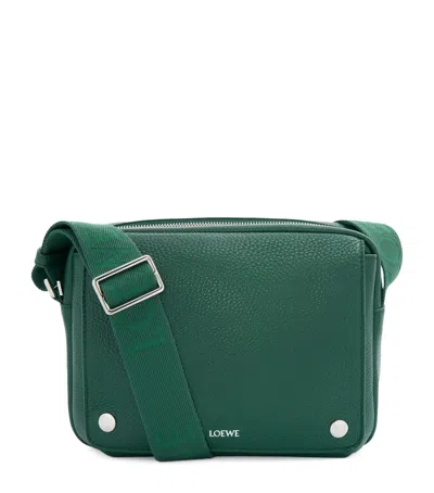 Loewe Xs Leather Pebble Messenger Bag In Green