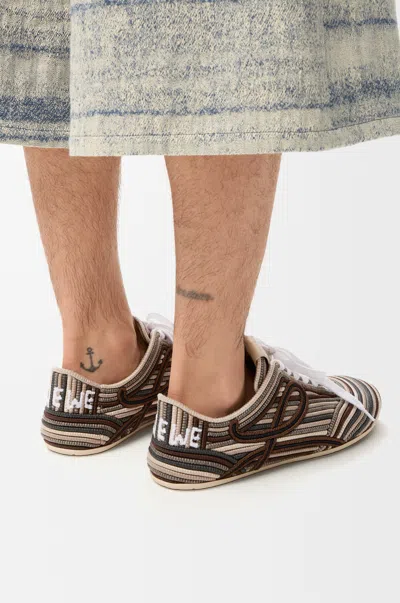 Loewe Yago Sneaker In Embroidered Canvas Size: 44 For Man In Multi
