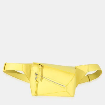 Pre-owned Loewe Yellow Calfskin Mini Puzzle Edge Bumbag