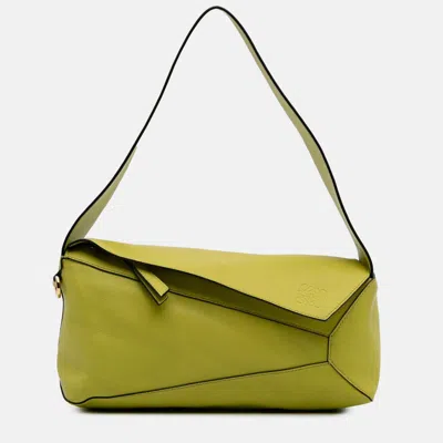 Pre-owned Loewe Yellow Calfskin Puzzle Hobo