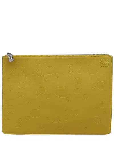 Loewe Yellow Leather Cheese Detail Pouch (authentic Pre-loved)