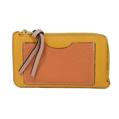 Pre-owned Loewe Yellow Leather Coin Purse/coin Case ()