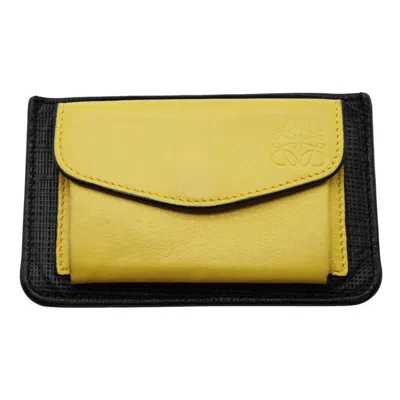 Pre-owned Loewe Yellow Leather Coin Purse/coin Case ()