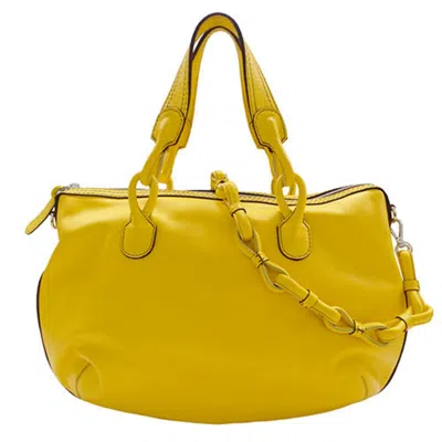 Pre-owned Loewe Yellow Leather Handbag Shoulder Bag ()