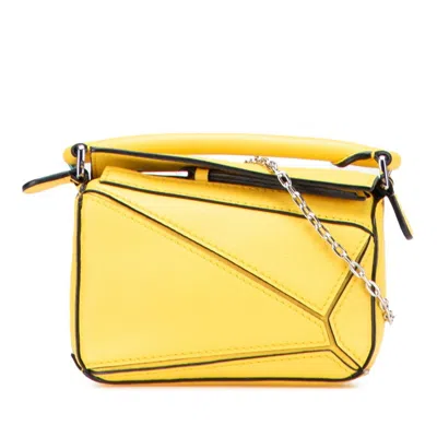 Pre-owned Loewe Yellow Leather Handbag Shoulder Bag ()