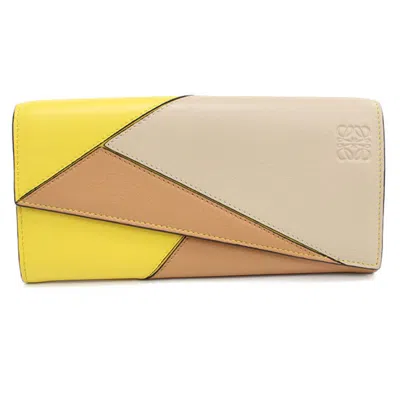Pre-owned Loewe Yellow Leather Long Wallet (bi-fold) ()
