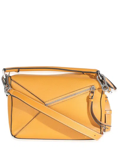 Pre-owned Loewe Yellow Leather Small Puzzle Bag (authentic Pre-loved)