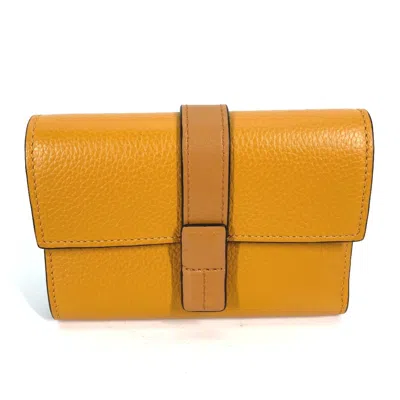 Pre-owned Loewe Yellow Leather Wallet (tri-fold) ()