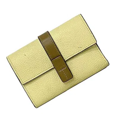 Pre-owned Loewe Yellow Leather Wallet (tri-fold) ()
