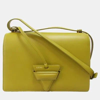 Pre-owned Loewe Yellow Small Leather Barcelona Crossbody