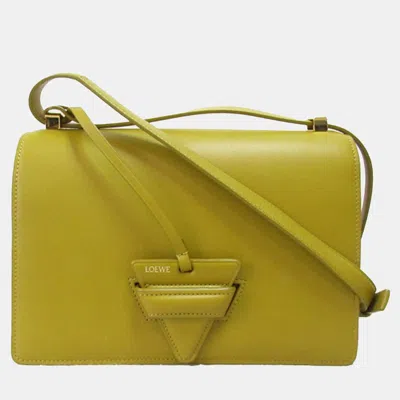 Pre-owned Loewe Yellow Small Leather Barcelona Crossbody
