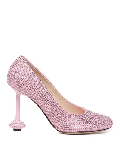 Loewe Toy Strass Leather Pumps In Nude & Neutrals