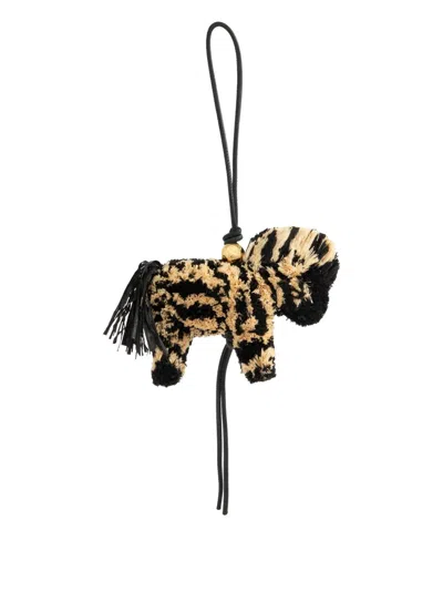 Loewe Zebra Bag Charm In Black