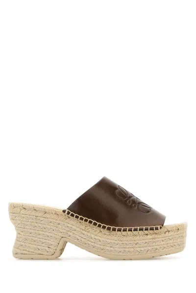 Loewe Zeppe Paula S Ibiza Petal In Pelle Marrone In Brown
