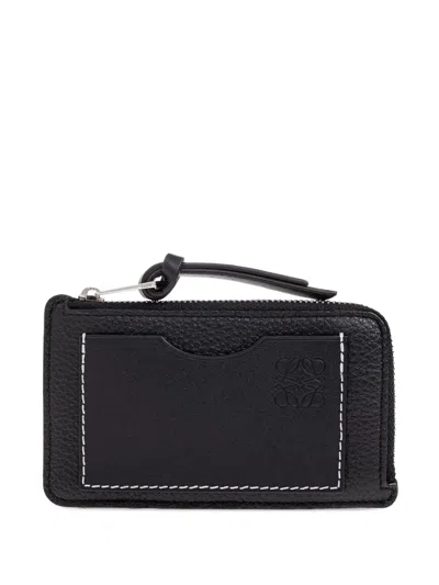 Loewe Zip-around Leather Cardholder In Black
