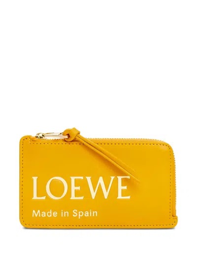 Loewe Zip Card Holder In Yellow
