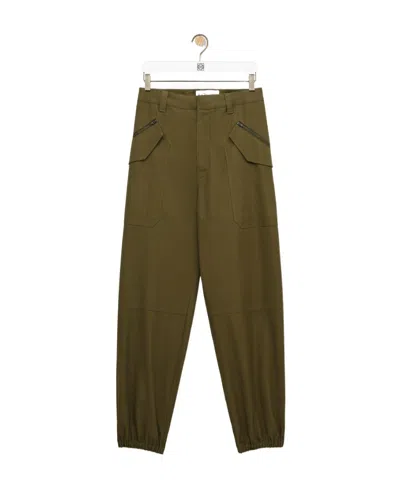 Loewe Zip-detailed Cargo Trousers In Green