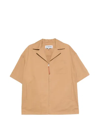 Loewe Zip-fastening Pocket Shirt In Brown