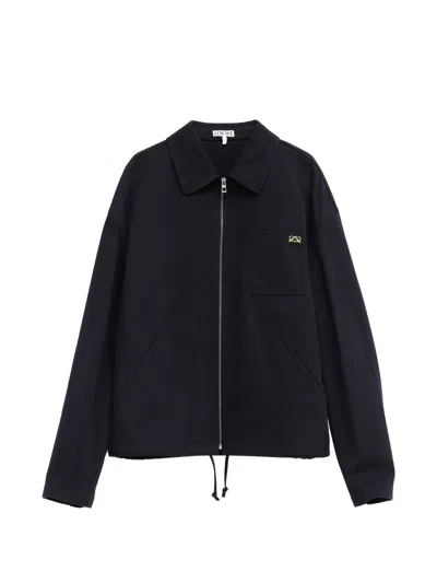 Loewe Zip Front Jacket With Patch Pocket In Black