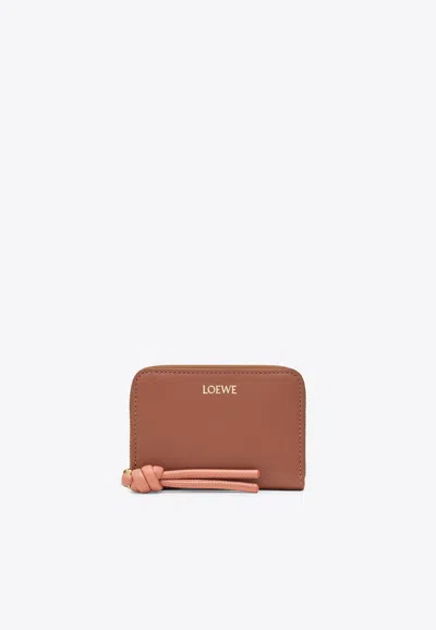 Loewe Zip Leather Coin Purse In Brown