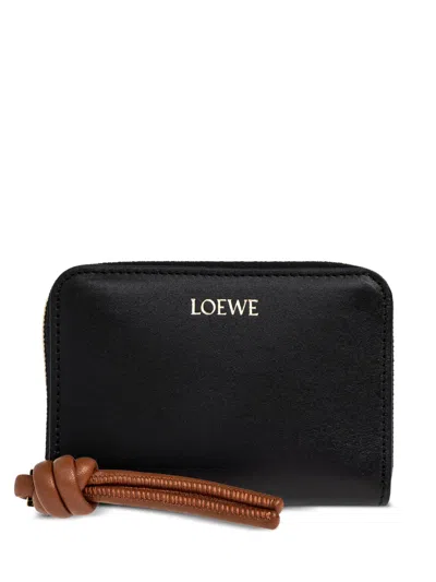 Loewe Zip Leather Wallet In Black
