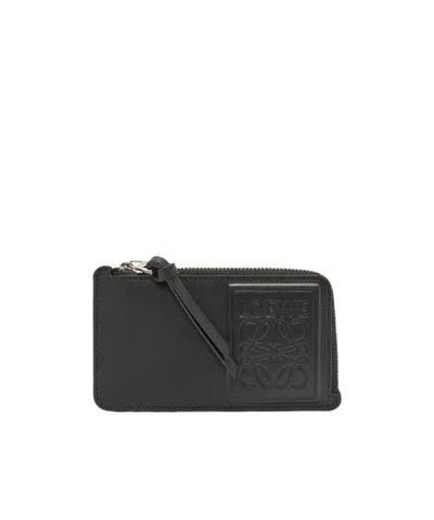 Loewe Zip-up Coin Cardholder In Black