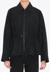 Loewe Jacket Cotton Collared Elasticated Waist Long Sleeves In Black