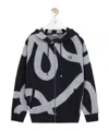Loewe Patterned Zip-fastening Sweatshirt In Black