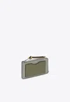 Loewe Zip-up Leather Cardholder In Gray