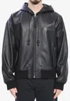 Loewe Zip-up Nappa Leather Bomber Jacket In Black