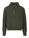 Loewe Zip-up Sweater Knitwear Green In Green