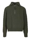 Loewe Zip-up Sweater Knitwear Green In Green