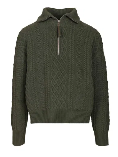 Loewe Zip-up Sweater Knitwear Green