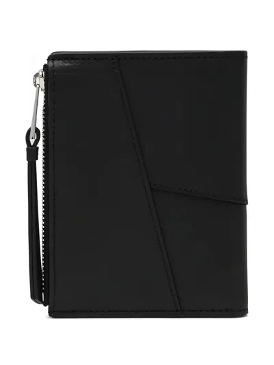 Loewe Zip-around Panelled Wallet In Black