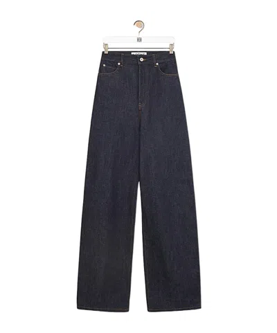 Loewe Zipper Button Denim Pants In Blue